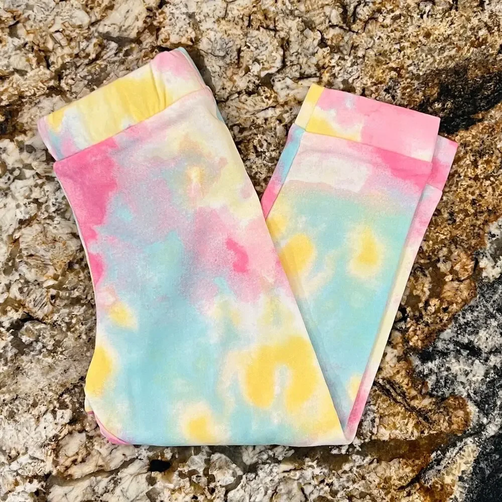 NWT Children's Place Pink Tie Dye W/Glitter Heart Jogger/Top Outfit
